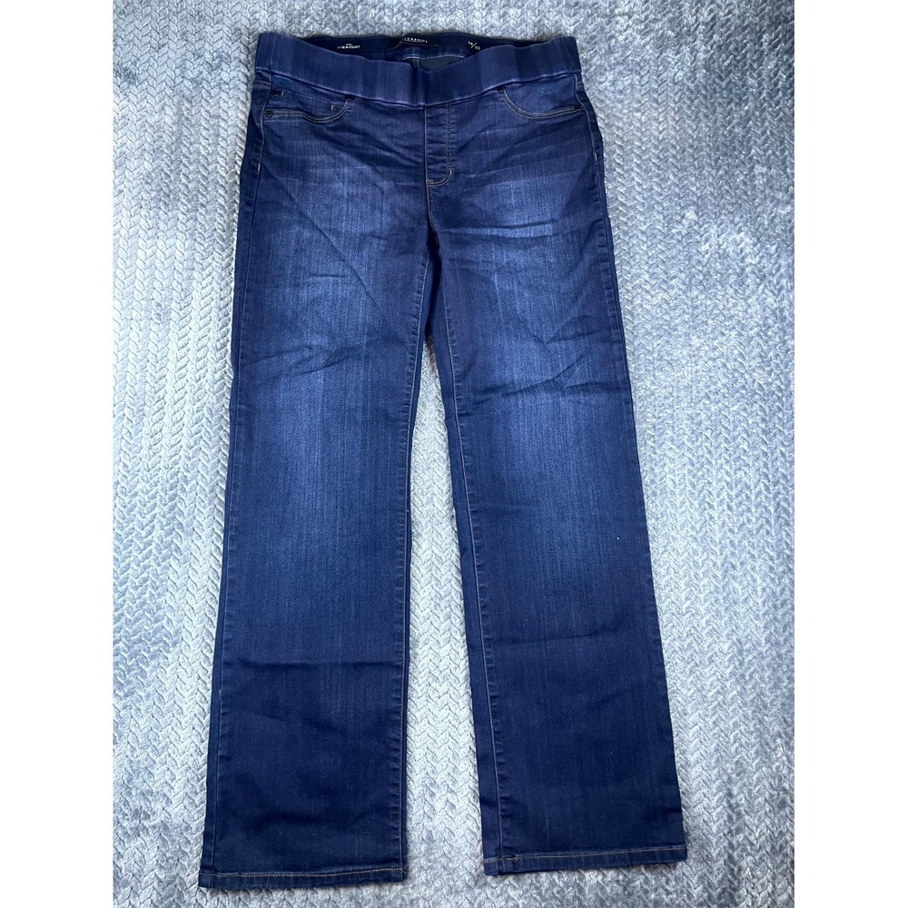 Liverpool Jilian Straight Jegging Jeans Womens 16 Dunmore Dark Blue Denim Cotton